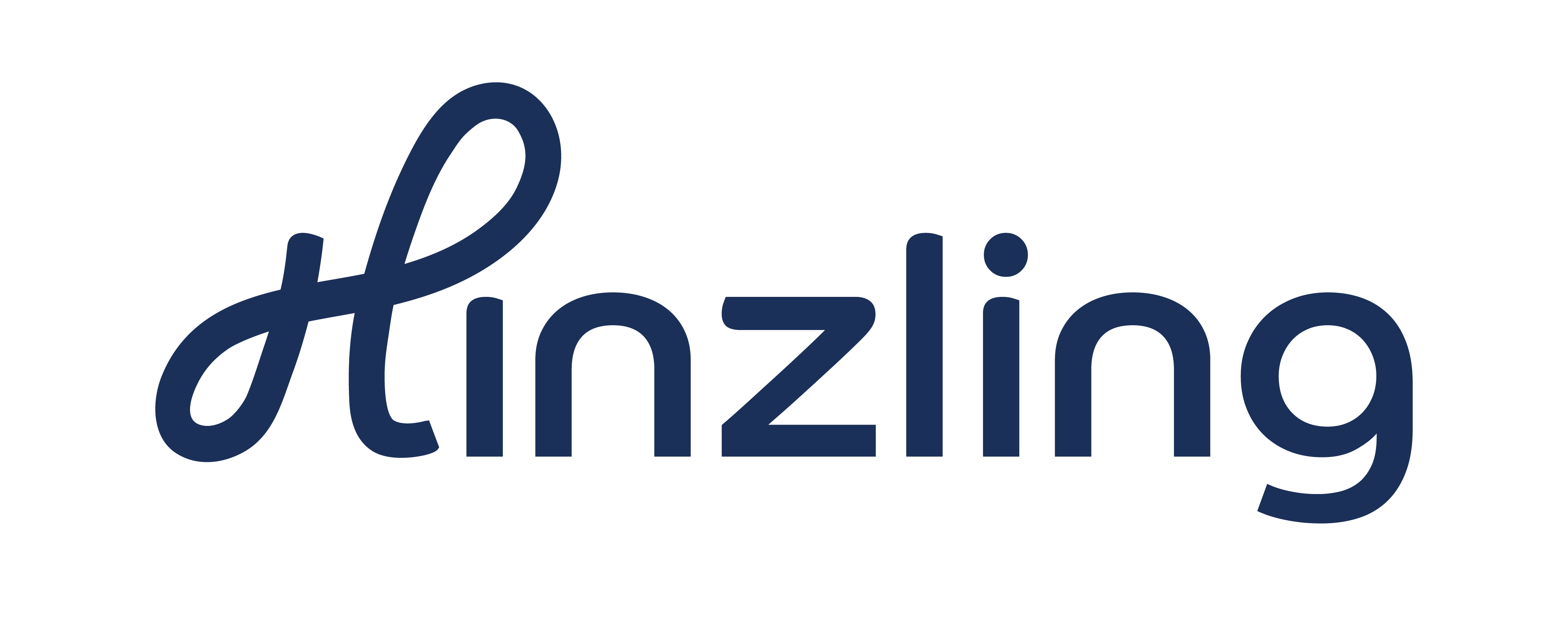Logo von Hinzlinge ausgeschrieben in Blau auf transparentem Hintergrund